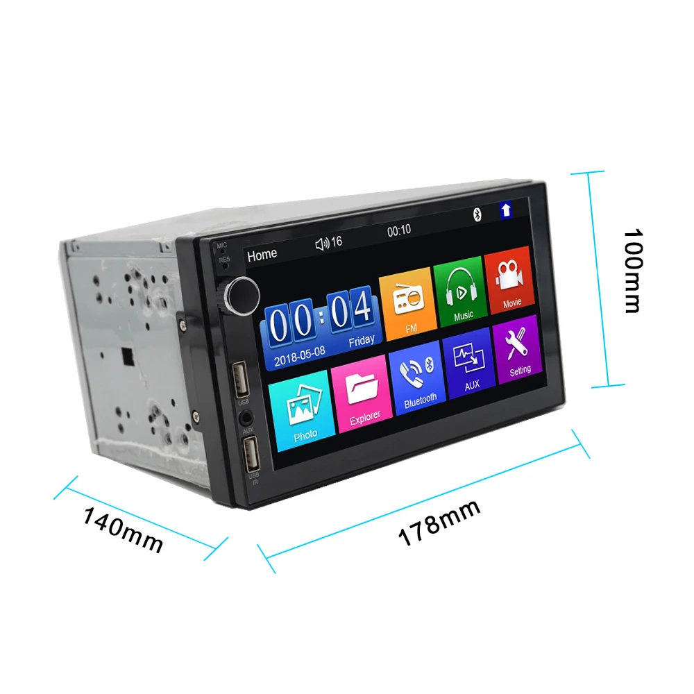 7 дюймовый сенсорный экран 2 DIN два USB порта ключ стерео Bluetooth радио Handsfree Android