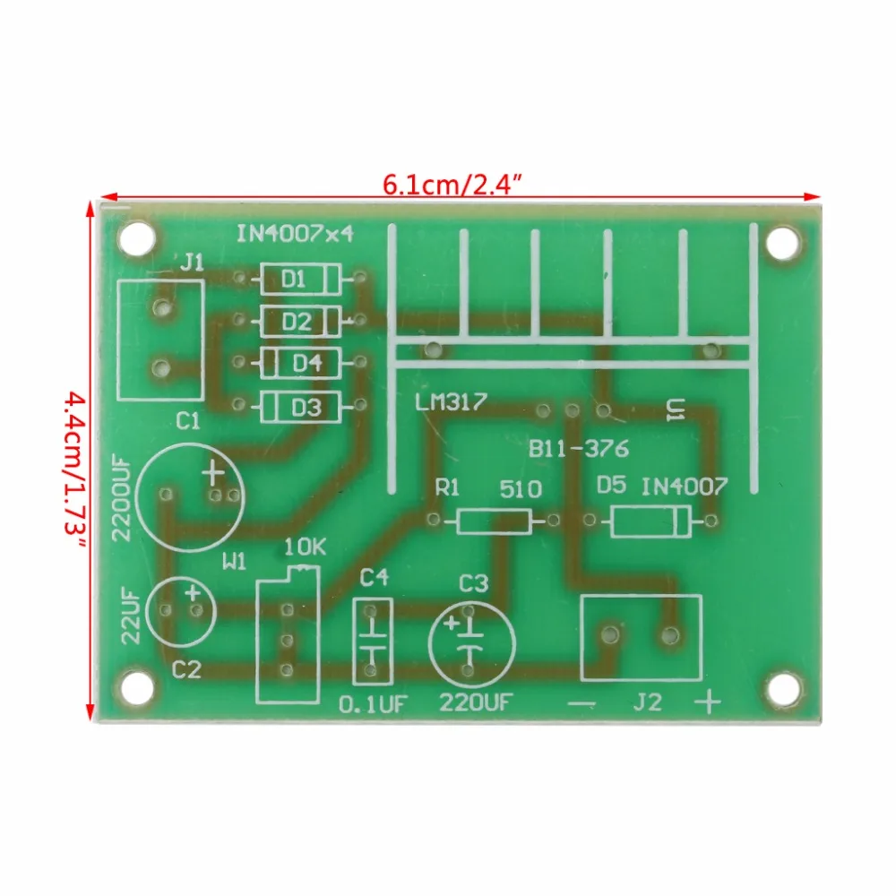 LM317 регулируемый блок питания с выпрямленным входом AC DC DIY Kit интегральные схемы и Прямая поставка