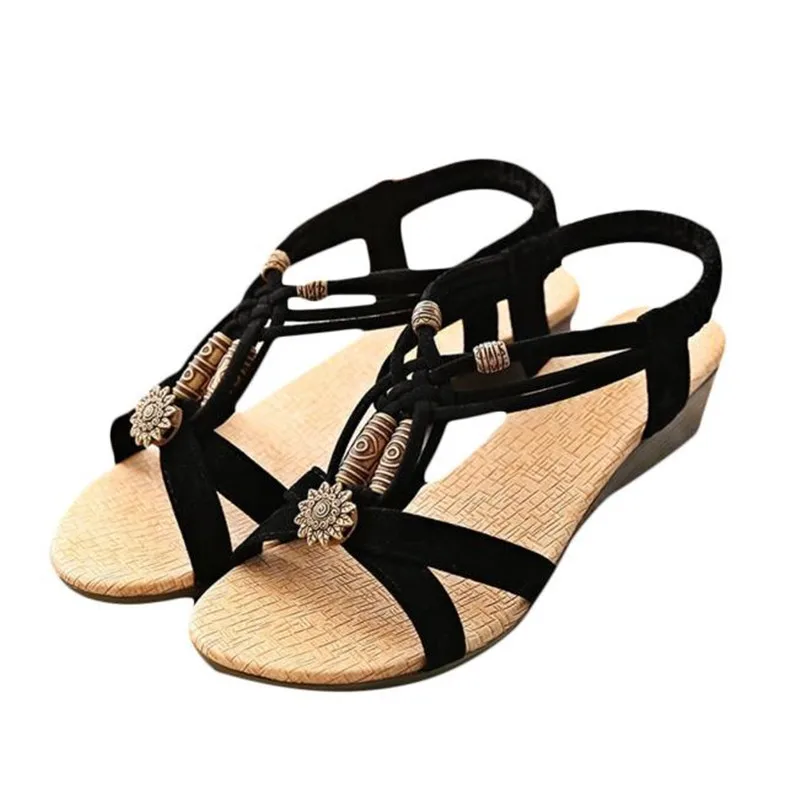 

Women's Casual Peep-toe Flat Buckle Shoes Roman Summer Sandals Comfortable Flip Flops Shoes Sandals 2017 Hot Sale Gift Wholesale