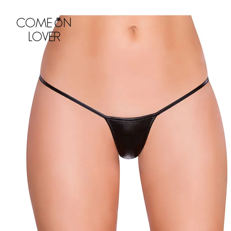 

Comeonlover Women Thongs And G strings Exotic Micro Leather G string Plus Size String Femme Leather Lingerie Sexy Panties PI5128