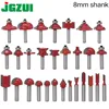 1pc 8mm Shank wood router bit Straight end mill trimmer cleaning flush trim corner round cove box bits tools Milling Cutte ► Photo 1/6