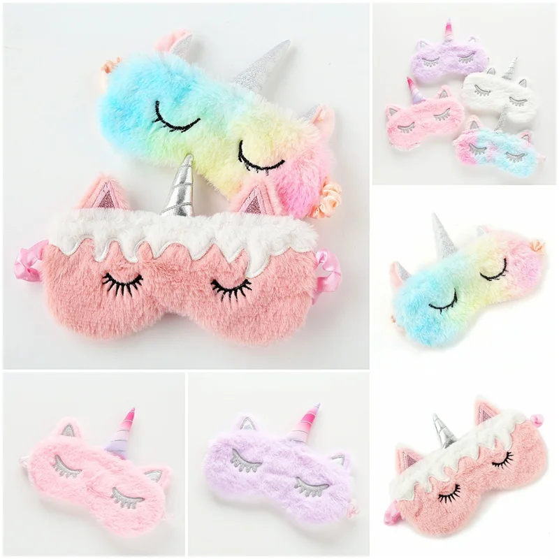 Colors Unicorn Eye Sleep Mask Cartoon Patch For Sleeping Plush Cover Massager Party Gifts Beauty Tools huismerk kopen in de aanbieding Colors Unicorn Eye Sleep Mask Cartoon Patch For Sleeping Plush Cover Massager Party Gifts Beauty Tools huismerk kopen in de aanbieding