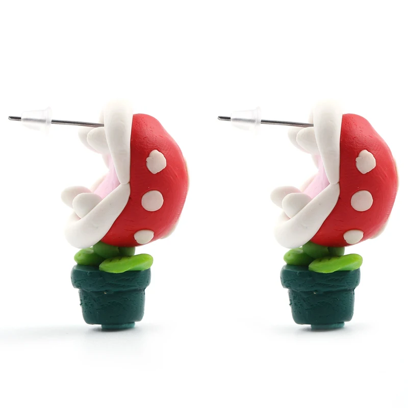 

Cute Eater Flower Shape Stud Earring for Women Sweety Cartoon Potted Plants Jewelry pendientes mujer moda Party Accessories