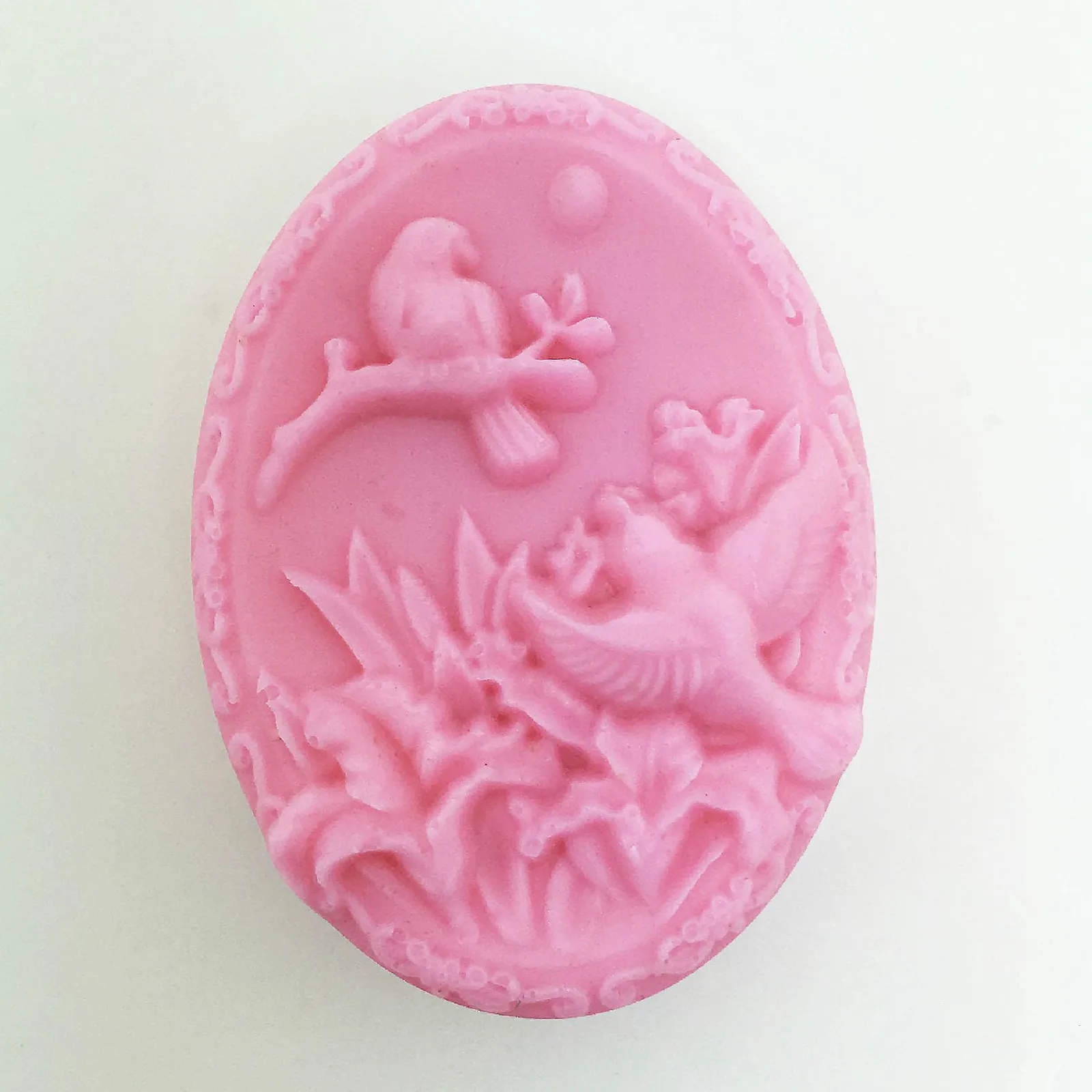 

Birds Flower Oval Soap Making Mold Silicone Baking Cake Decorating Mould Hand Bath Soap Silicone Molds