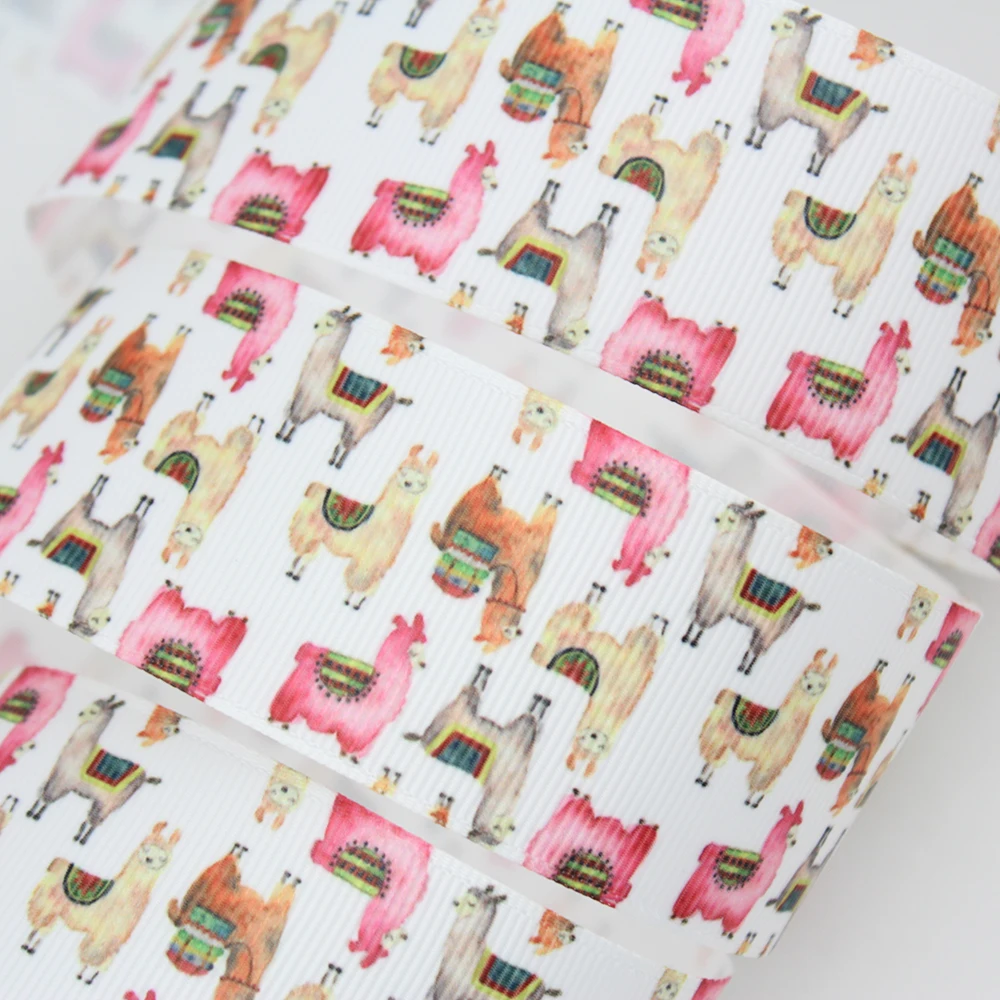 Llamas cartoon character  grosgrain ribbon  (4)