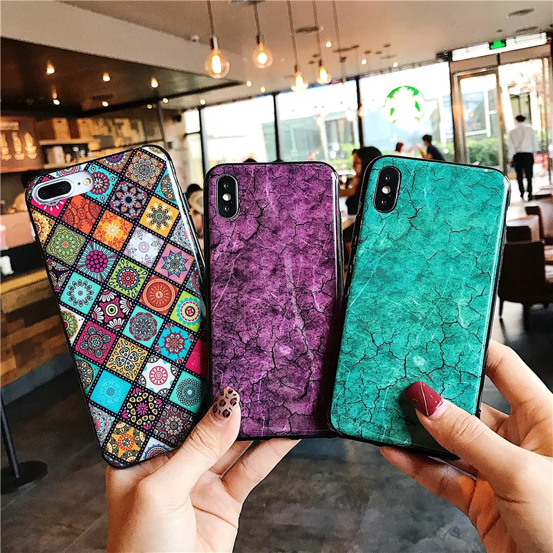Роскошный Мраморный чехол для телефона Iphone 8 7 Plus X 6 S с держателем подставки