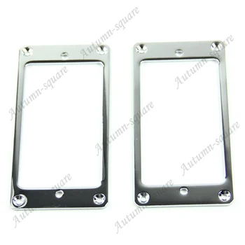 

1 Pair Silver Flat Humbucker Pickup Frame Mounting Rings For Electric Guitar