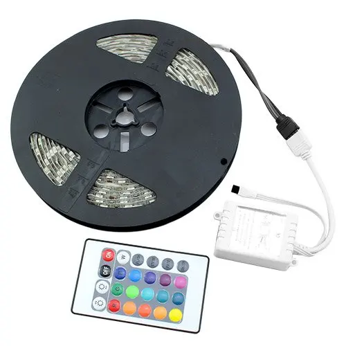 #Best 5M Led Strip 3528 SMD Fexbile Light Dc 12V Fita De Led Waterproof IP65 and 24keys Control(Only RGB)