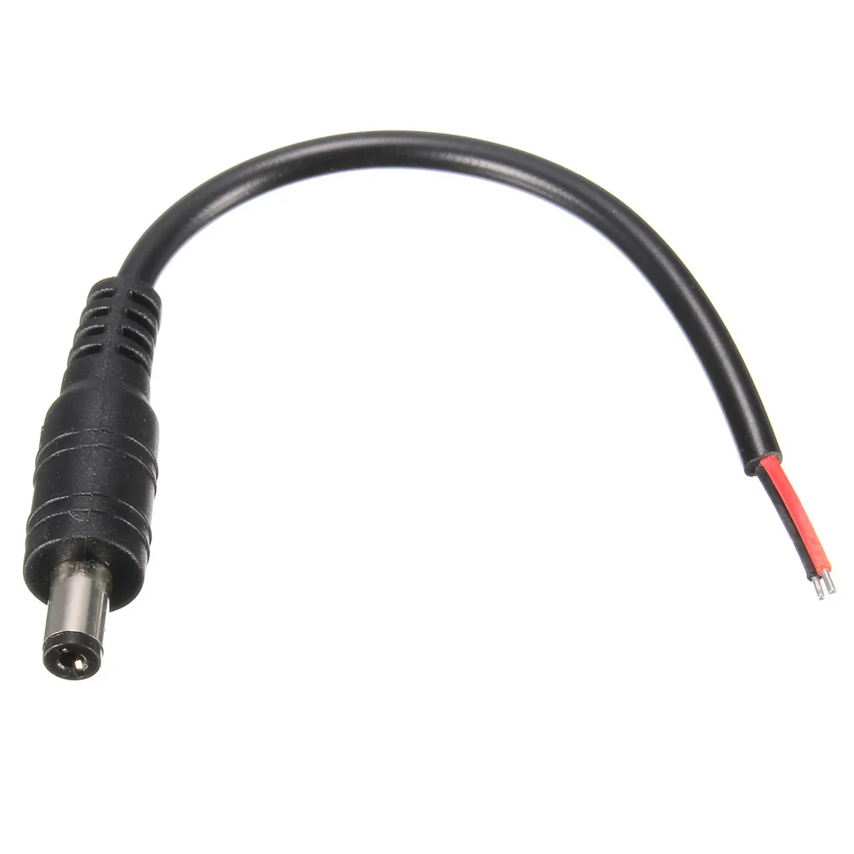 New Black CCTV DC Power Male Connector Cable Plug Wire Pigtail Adapter 5.5x2.1mm Free Shipping