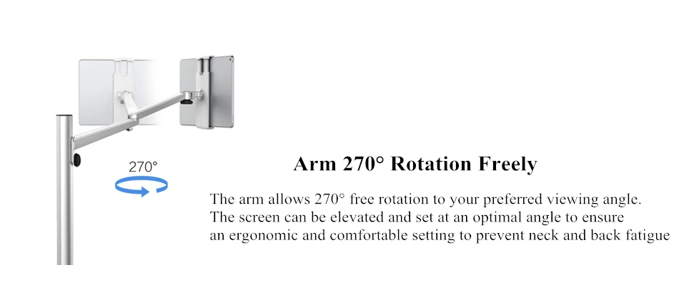 Планшет напольная подставка для кровати, дивана, регулируемые по высоте сотовые телефоны, планшеты, держатель, Вращение руки для iPhone iPad Air Mini iPad Pro 12,9"