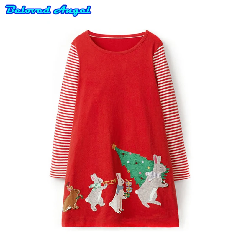 Детское платье для девочек с длинными рукавами и принтом единорога; праздничное платье для маленьких девочек; весенне-Осенняя детская одежда; От 1 до 6 лет