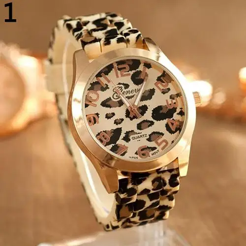 

relogio Fashion Unisex Watch Leopard Silicone Strap Quartz Analog Wristwatch reloj ladies watch