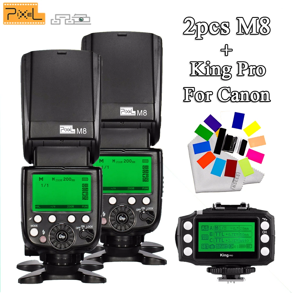 

2Pcs Universal flash & Flash synchroniser Pixel M8 Wireless Transmitter For Canon 5DIV 5DIII 5DII 5D 7D 7DII 80D 70D 60D 50D 7