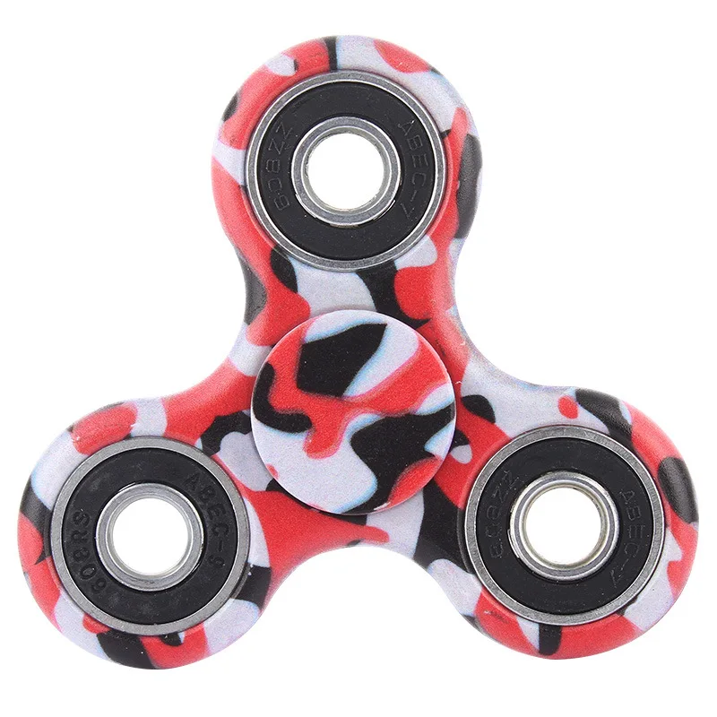 Камуфляжный Спиннер EDC Tri-Spinner Игрушки для спиннинга Металл красный Спиннер тревога и снятие стресса манипулятивная игрушка - Цвет: F