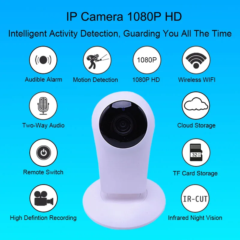 

Mini Network Wireless Cameras Surveillance Night Vision CCTV Camera Baby Monitor