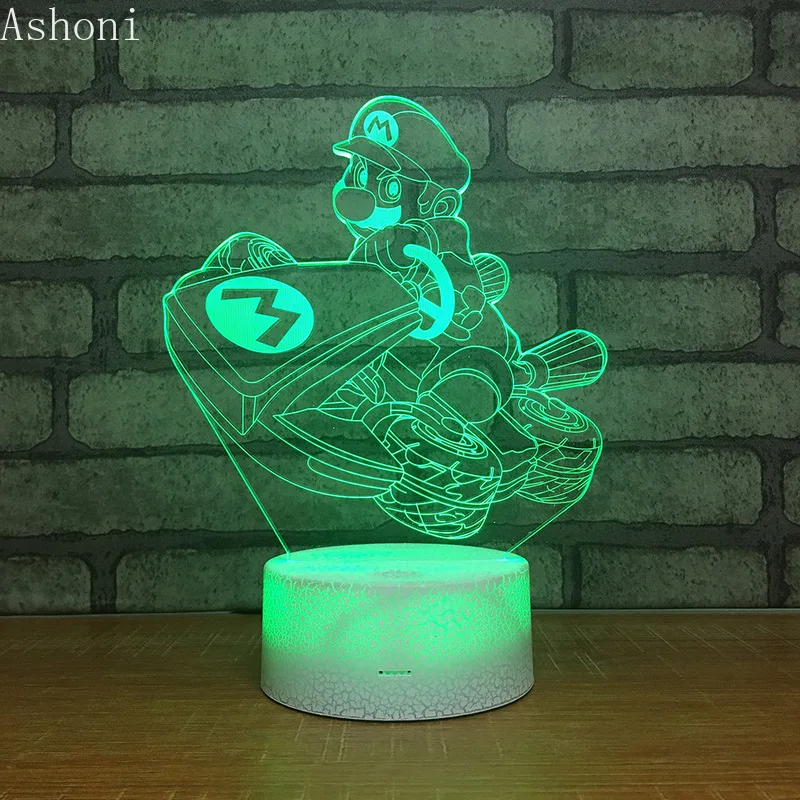

Super Mario Cartoon 3D LED Night Light 7 Colors Changing Desk Table Lamp Bedroom Lighting Fixture Home Decor Christmas Gifts