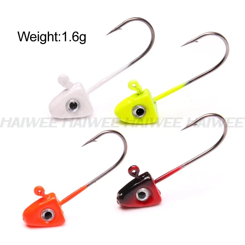 10 قطعة/الوحدة 1.6g الرقصة رئيس الصيد السنانير إغراء الشائكة هوك الرصاص هوك الصيد معالجة Crankbaits معالجة الصيد الاكسسوارات 3D عيون