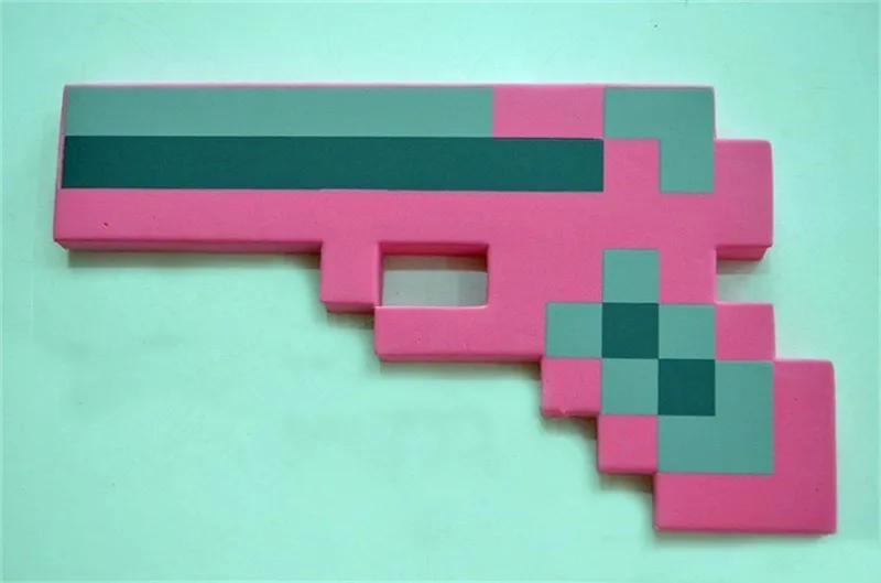 

Reedcall Toy Foam Gun Toy Weapon Pixelated Princess Pink Pistol 10 inch