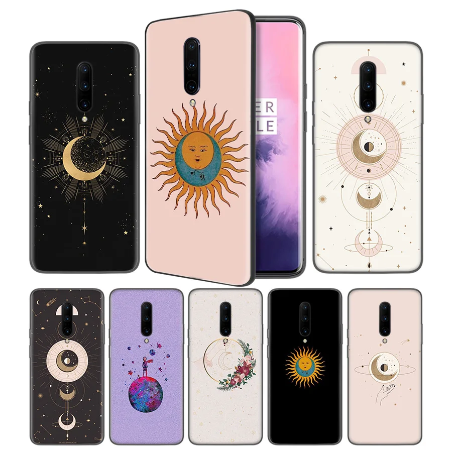 

Gold moon and Sun Aesthetic wallpapSoft Black Silicone Case Cover for OnePlus 6 6T 7 Pro 5G Ultra-thin TPU Phone Back Protective