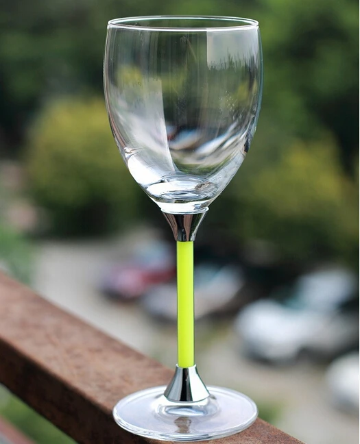 2016 Top Fashion New Round Wine Glasses 6pcs Set Candy Color Stem ...