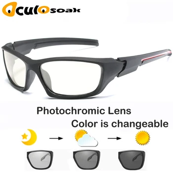 

2019 Mens Outdoor Driving Fishing Sunglasses Transition Lens Sunglasses HD Polarized Sunglasses Photochromic Sunglasses