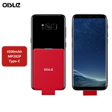 OISLE 4500 мАч Тип C Батарея Зарядное устройство чехол для samsung S8 S9 плюс Примечание 8/Nexus 6p внешний USB-C Мощность мини-Банк зарядный чехол