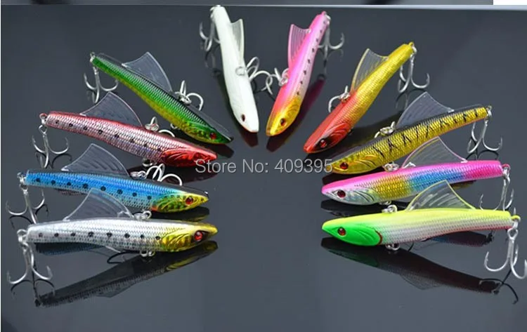 5pcs 88mm/26g Sea Bass Fishing lure Hard fishing lure VIB Plastic fishing lure VMC fishing hook Free shipping