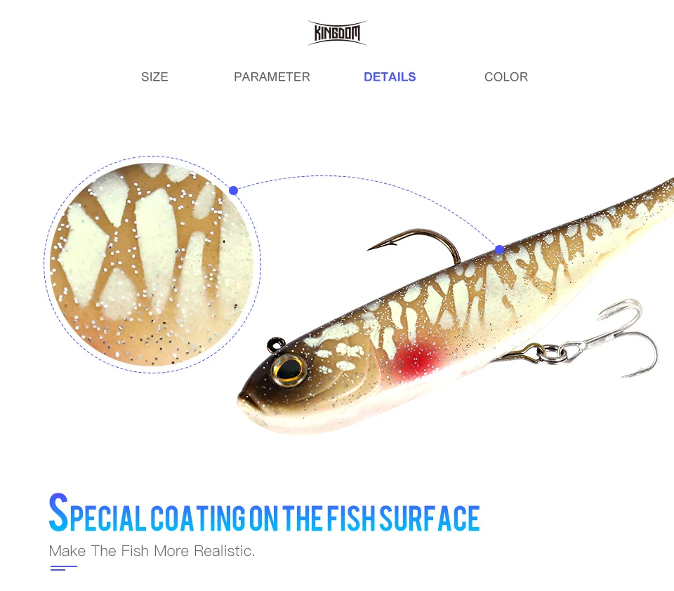 Kingdom Fishing Lures Spinator Soft Lure 200mm 52g wobblers With Spoon On Tail Sinking Action Artificial Bait PVC Material Fishing Lure (4)