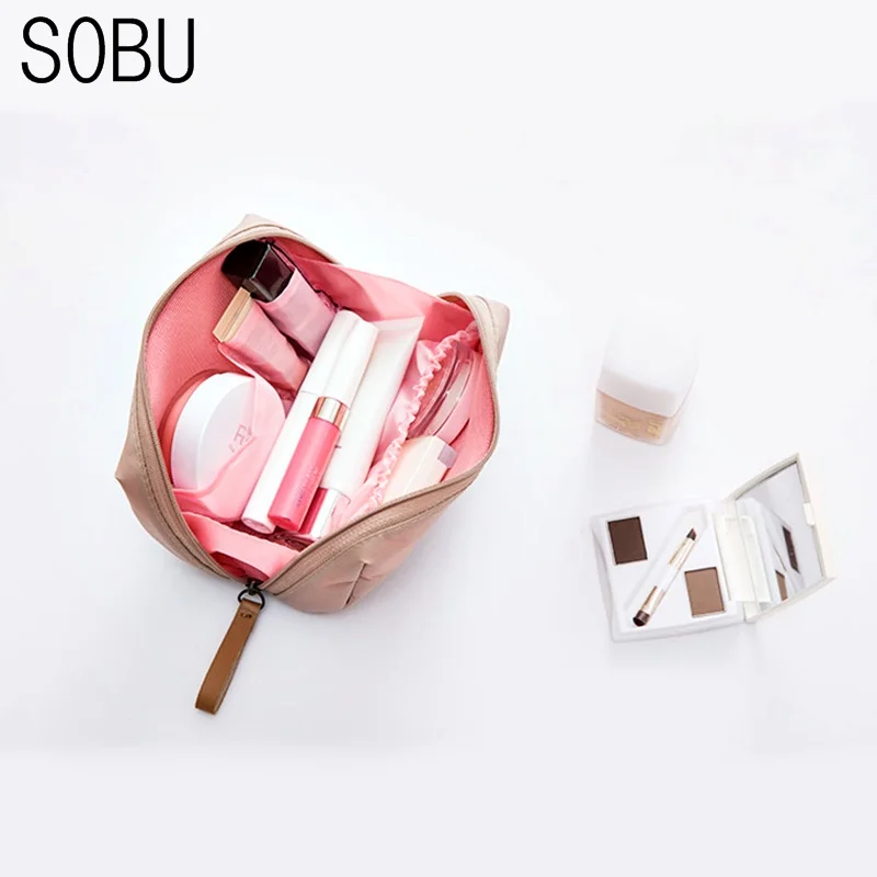 

Korean Style Solid travel Bag Women Bow Tie Makeup Bag Waterproof Travel Neceser Wash Bag Case Travel Packing Organizers H120