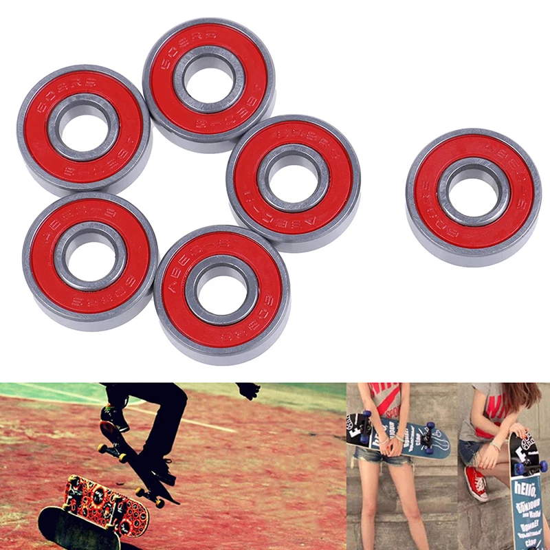 1/5 x ABEC-9 608 2RS роликовый подшипник антикоррозийный для скейтборда красный