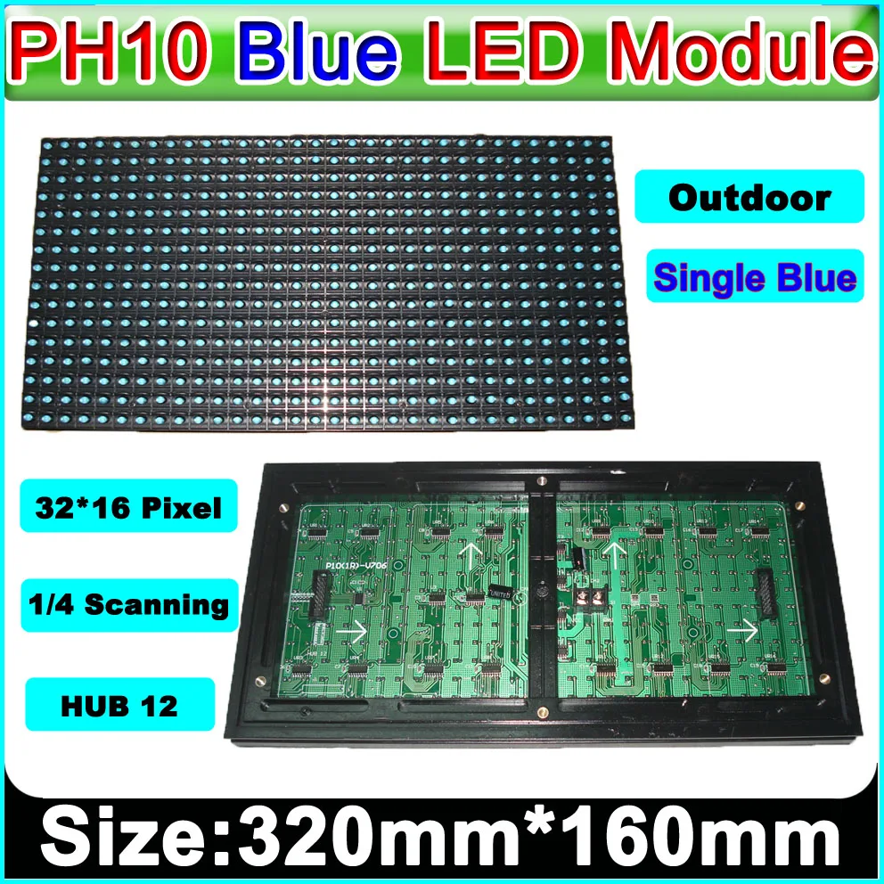 P10 Blu Outdoor Led Modulo Display, P10 Led Blu Panel, Message Board, Marca Segno, Impermeabile, Alta Luminosità