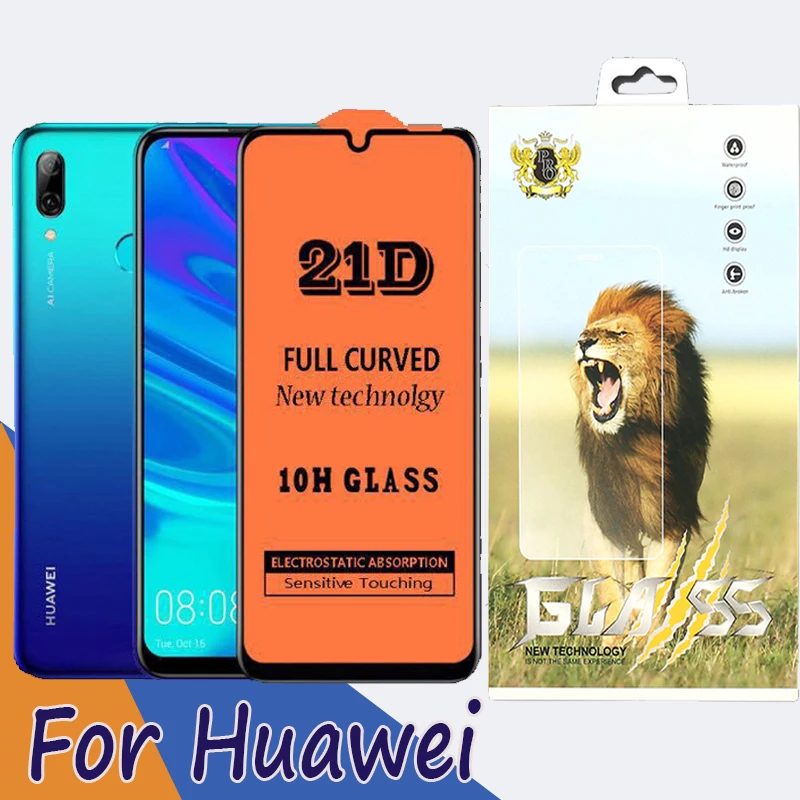 

1000pcs Full Cover 21D Tempered Glass For Huawei P30 P20 Pro Lite P Smart Z Y9 Y7 Y6 Prime 2019 Nova 4E 3E Film With New Package