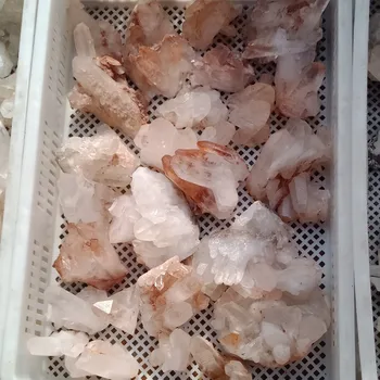 

DHXYZB 1kg Natural Red crystal cluster Original Stone Crystal Quartz Mineral Specimen rock Raw Gemstone reiki Healing Decor