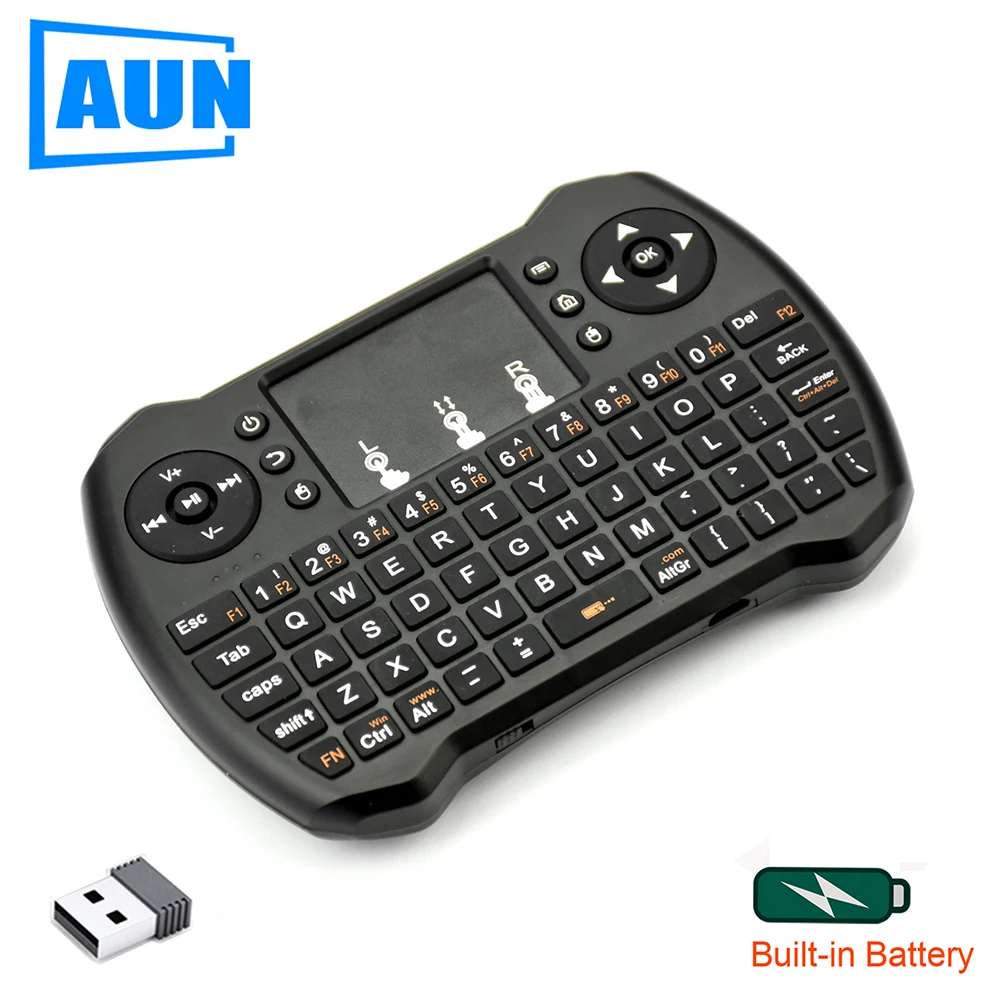 AUN 2 in 1 Built in Battery Wireless Keyboard + 2.4GHz Fly Air Mouse