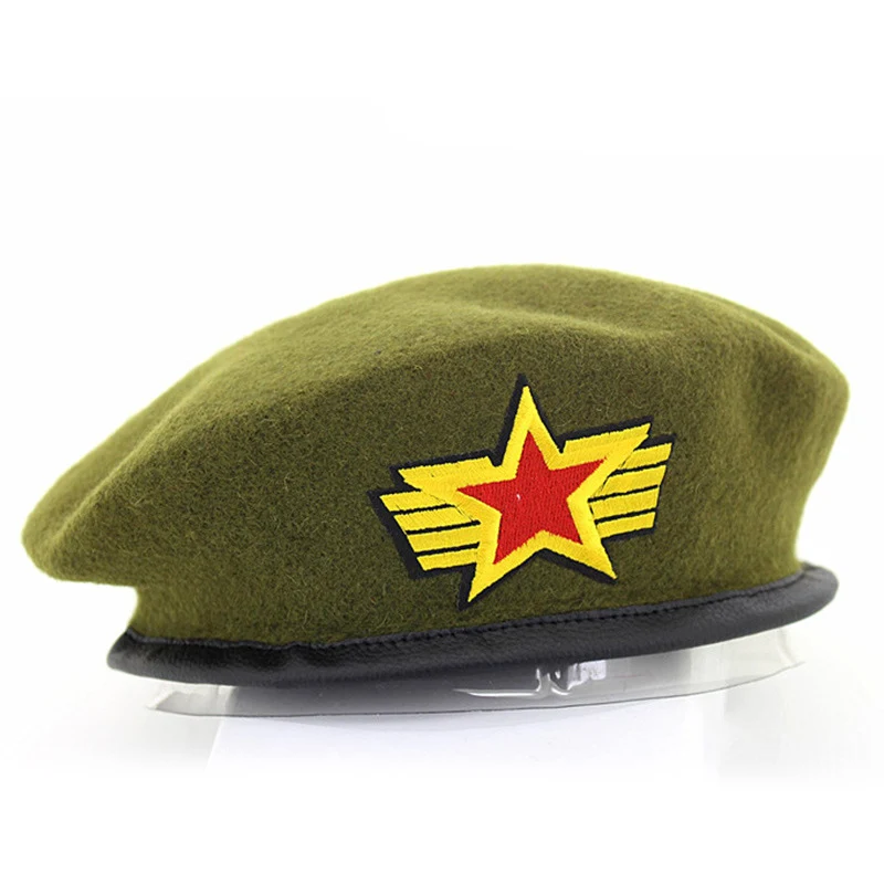 wool beret mens High Quality Wool Berets fashion Army cap Star Emblem Sailor Dance Performance Hat Trilby chapeau for men women unisex GH-400 mens fleece beret Berets