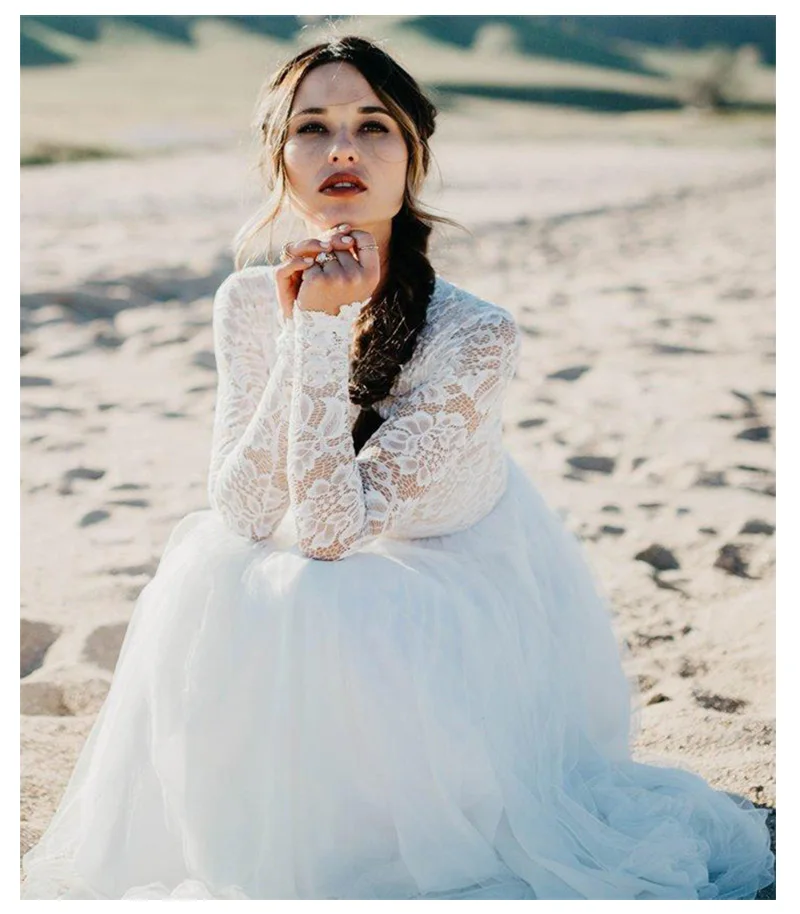 LORIE Boho простое свадебное платье с длинными рукавами 2019 Robe de mariee Винтажный