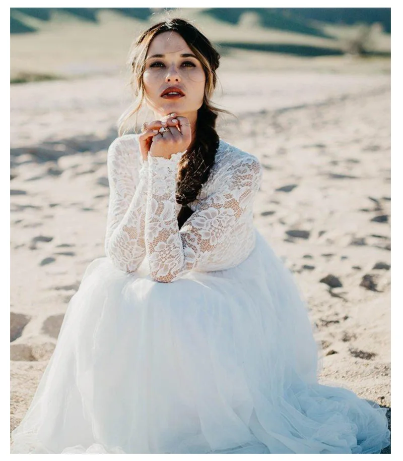 Lorie Boho Simple Long Sleeve Wedding Dress 2019 Robe De