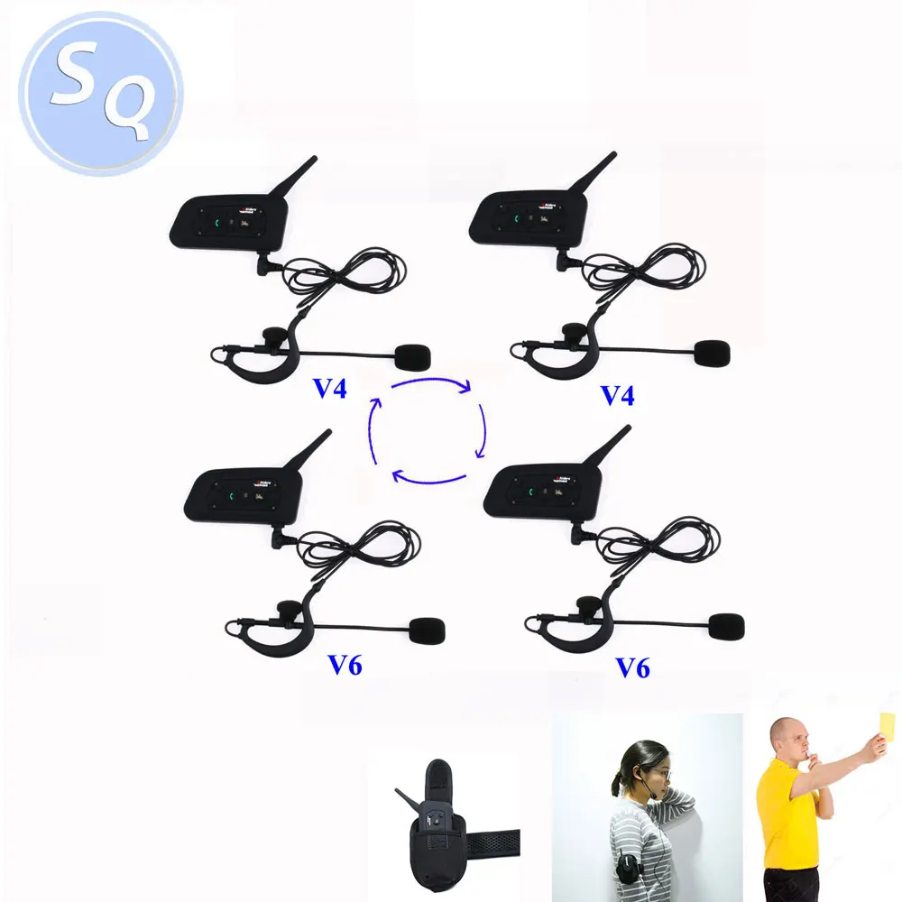 

New Model Earphone ! 4 Referees Talk same time Judger Arbitration Walkie Talkie Coach Arbitro Football Referee Headset