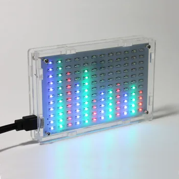 

Free Shipping Wholesale Price LED Music Spectrum Electronic DIY LED Flash Kit 12*11FFT with housing Acrylic case