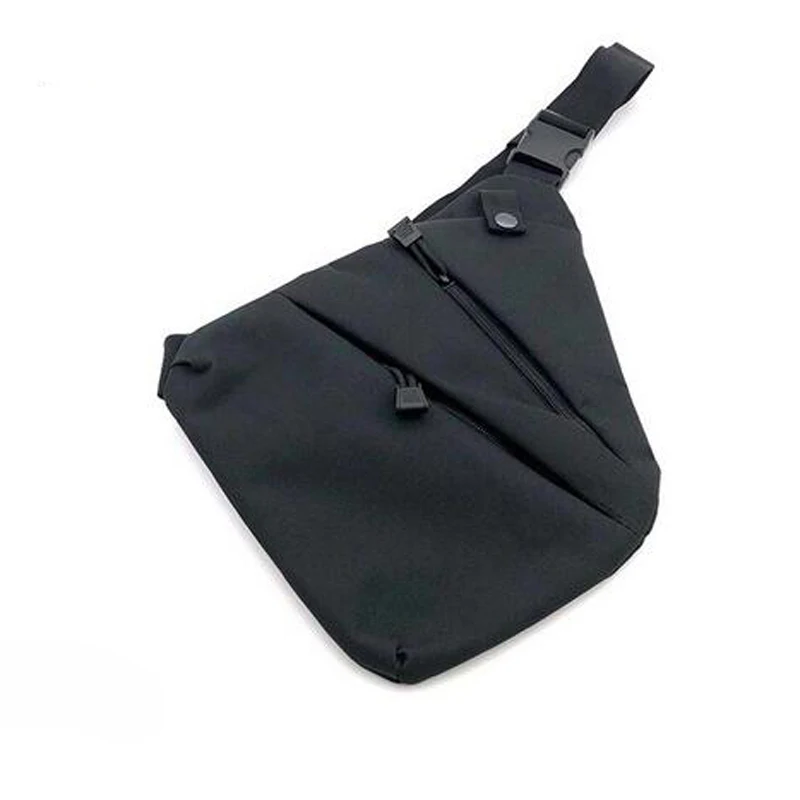 Нейлоновая тактическая сумка для хранения пистолета, кобура для пистолета, правая/левая сумка на плечо, противоугонная Скрытая нагрудная сумка для велоспорта, пешего туризма - Цвет: Black Bag In Right