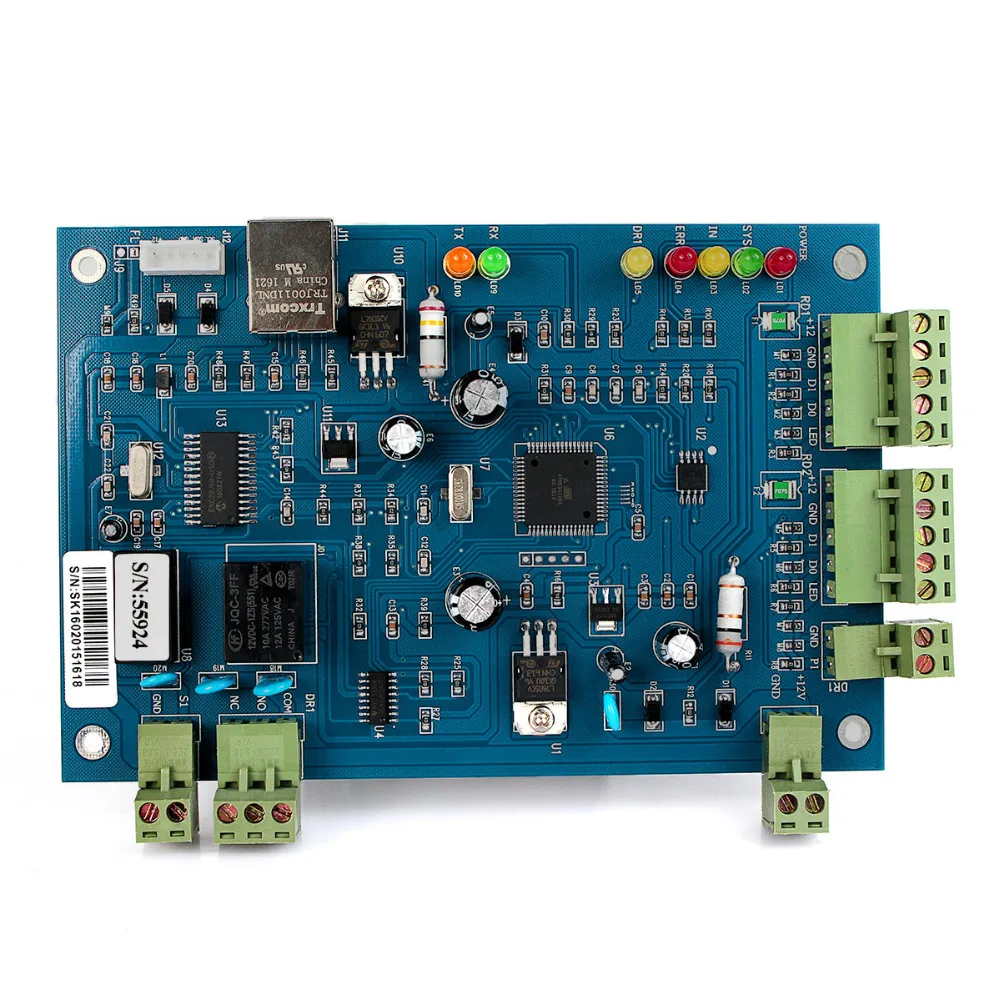 

2PCS TIVDIO Generic TCP/IP Access Controller Panel Network Entry Single Board Controller Panel For 1 Door 2 Card Reader F1713L