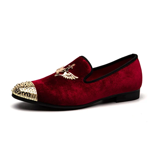 MEIJIANA/Модная брендовая мужская обувь; повседневная кожаная обувь ручной работы; мужские лоферы; лоферы с металлической пряжкой - Цвет: Красный
