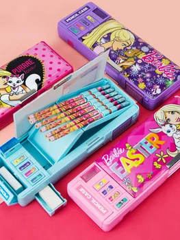 

Multifunctional Stationery Box For Primary School Students Girls Pencil Box Plastic Double sided Large Capacity Pencil Box