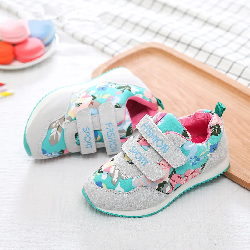 

New Kids Shoes For Girls Fashion Children Casual Shoes Floral Cute Toddler Kids Sneakers Breathable Baby Girls Shoes EU 26-36