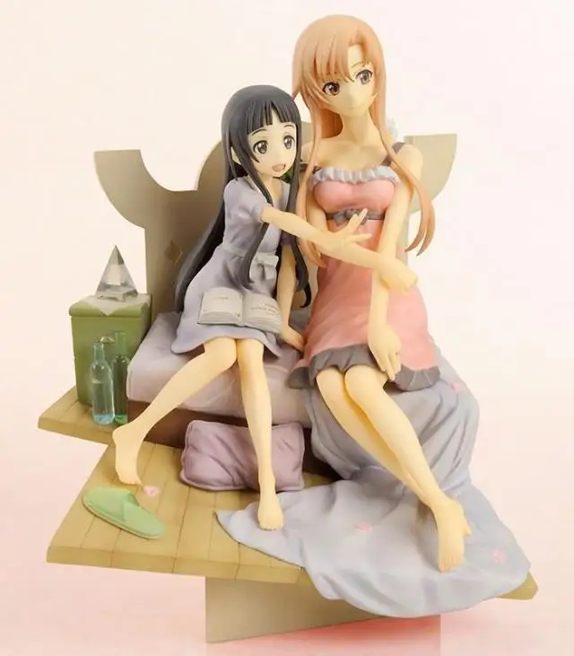 20cm Anime Sword Art Online Mother And Daughter Asuna Yui 1 8 Scale Boxed Pvc Action Figure Gsc Peiguin Parade Collectible Sword Necklace Sword Aluminumsword Tsuba Aliexpress