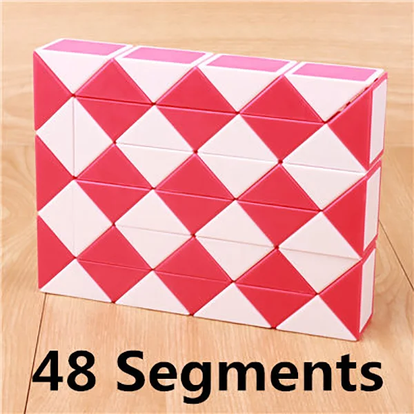 QYTOYS 24 Blocks Magic Snake Cube 36 Segments Speed Blocks Snake Twist Puzzle 48 Blocks Speed Magic Ruler Gifts For Kids 48 red