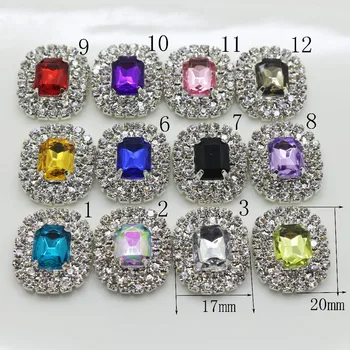 

2017 10PC oval Fashion colorful Artificial crystal rhinestone Metal button For Wedding invitations clothing decorate button