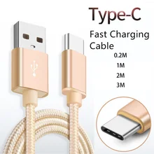 Usb type C плетеный нейлоновый кабель type-C для быстрой зарядки и синхронизации данных для samsung S8 S9 Xiaomi 5/5S huawei P10 P20 USB-C зарядное устройство