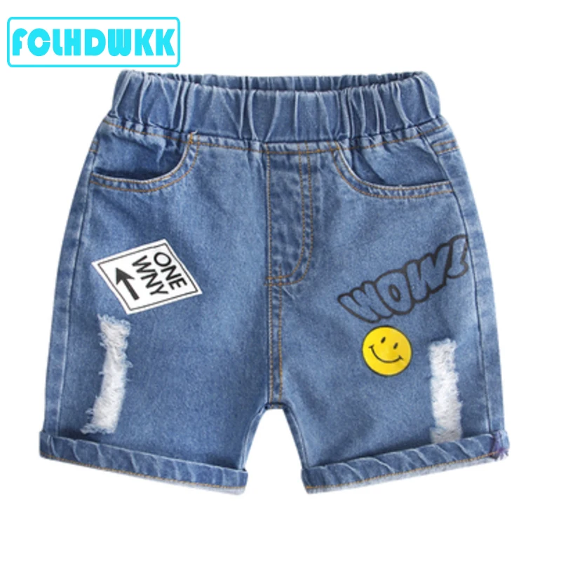 

2019 Summer Children's Clothing Boys Shorts Toddler Print Denim Baby Kids Clothes Shorts Denim Elastic Waist Thin Pants