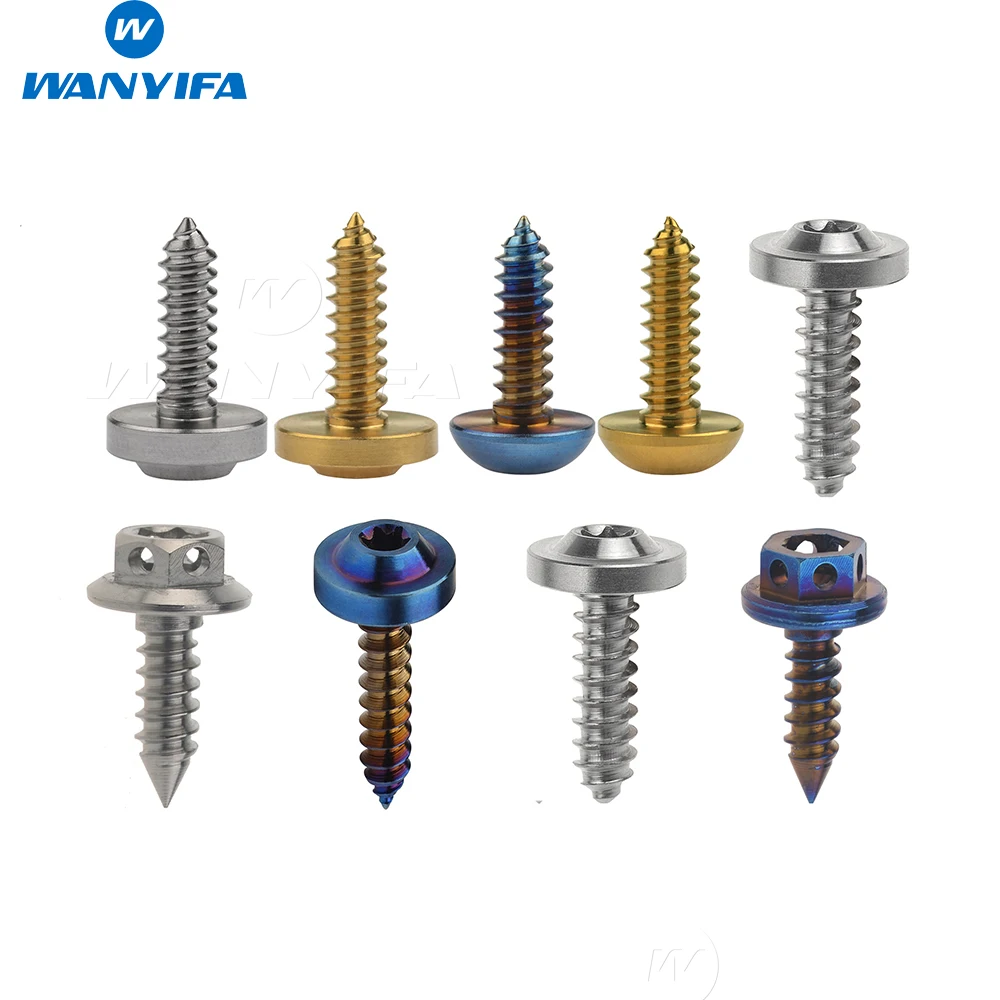 

Wanyifa Titanium Screw Bolt M4x15 M5x15 17 20mm Self Tapping Button Torx Flange Head for Bike Motorcycle Car